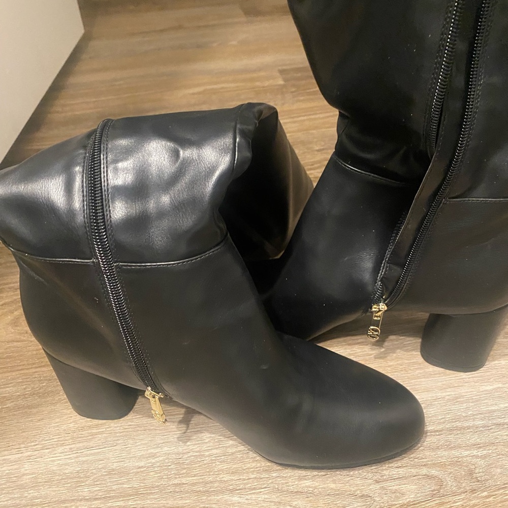 Naturalizer black riding boots, 11W and wide calf